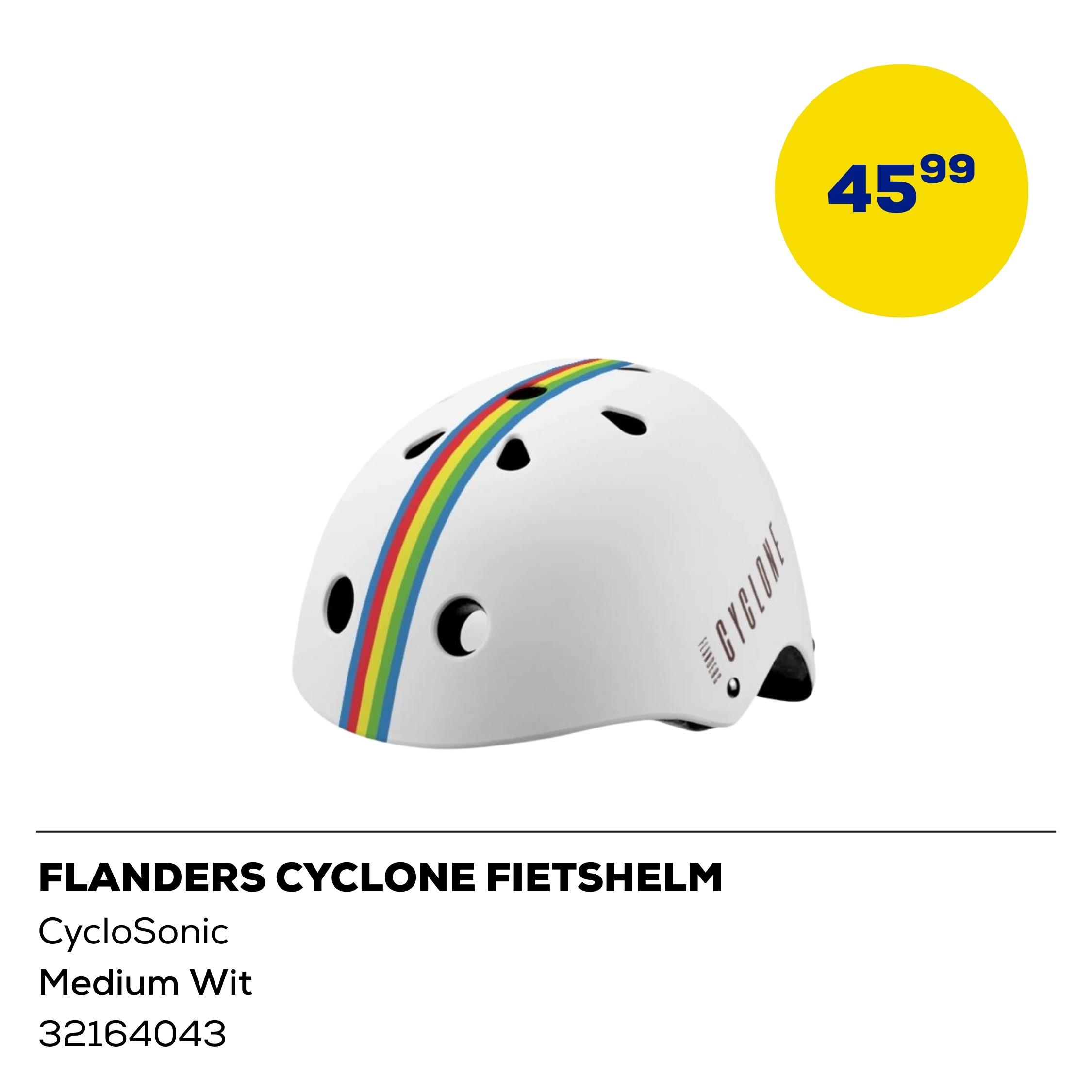 CycloSonic Flanders Cyclone Fietshelm Medium Wit